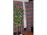 Cortina de Puerta estilo Jacquard Azul-Multicolor 155 x 220 cm